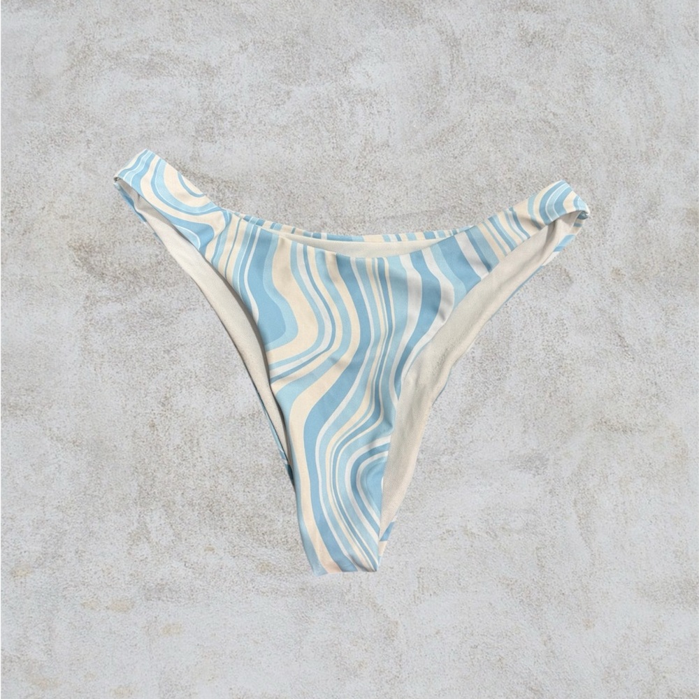 Blue and White Women's Swim Bottom